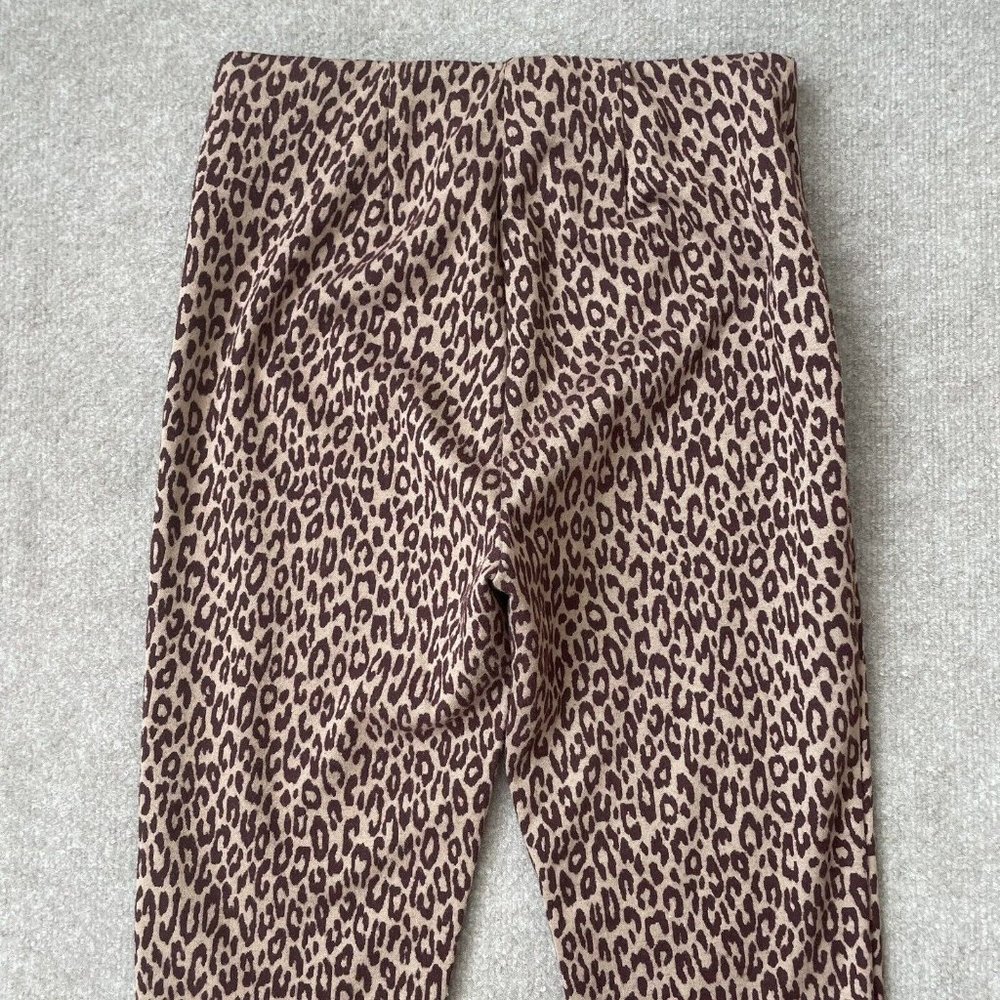 Ann Taylor Pants Womens Small Skinny Beige Burgundy Red Leopard Print Legging - Picture 11 of 12